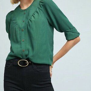 Maeve by Anthropologie Emerald blouse